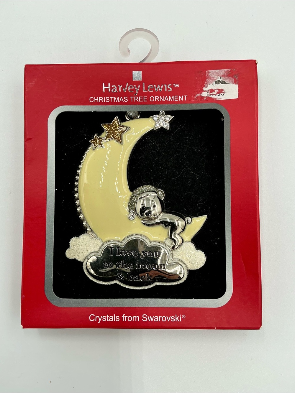 Harvey Lewis "I Love You to the Moon & Back" ornament w/ crystals from Swarovski
